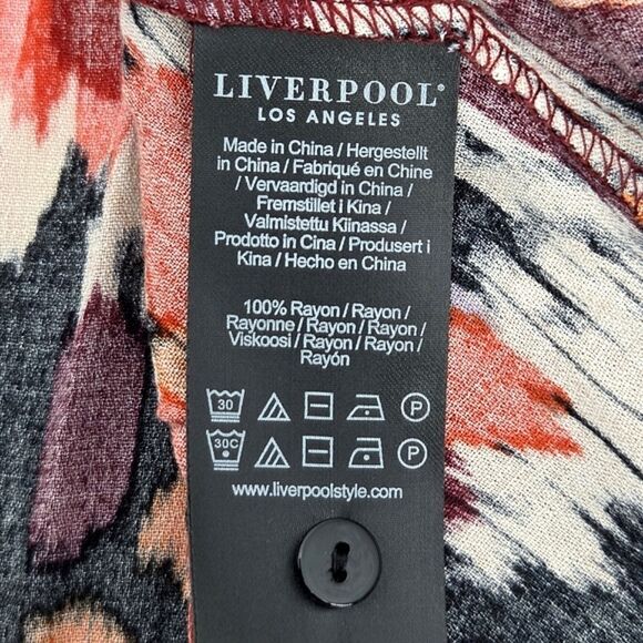 Liverpool Los Angeles 3X Button Up Down Shirt Orange Floral Office Work Business - Picture 7 of 8